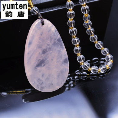 Natural Powder Crystal Drop Necklace Pendant White Crystal Beads Dijes Para Collares Kolye Bayan Collares Mujer Charms