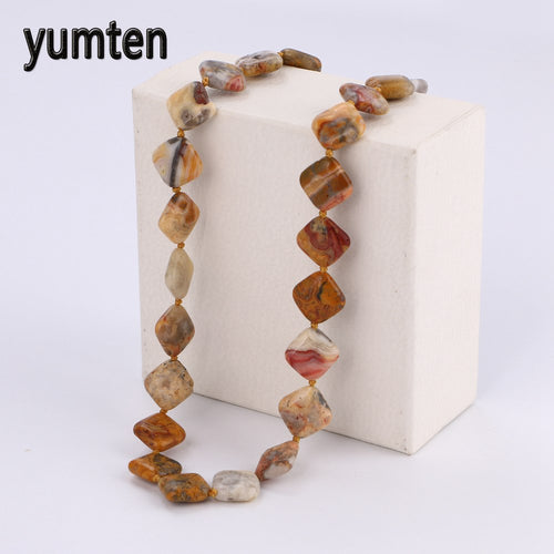 Nature Colorful Power Statement Necklace Charms Women Crystal Stone Jewellery Gemstones Beads Ladies Short Necklaces