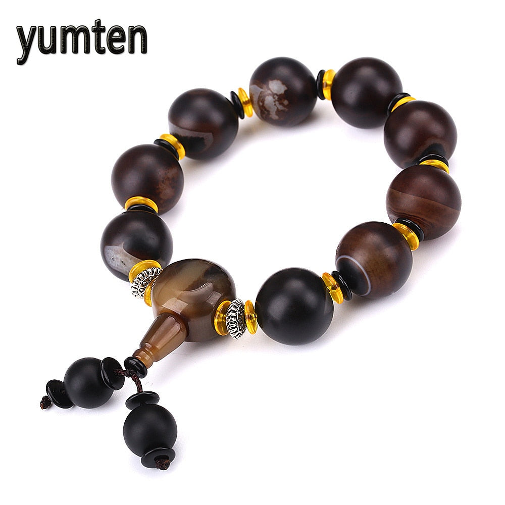 Nerw Scrub Agate Men Bracelet Natural Stone Jewellery Power Chakra Crystal Male Handmade Bracelets Erkek Bileklik Boncuk
