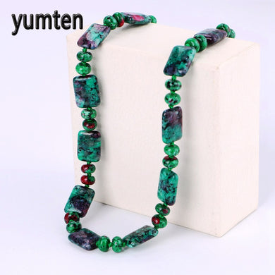New Epidote Bead Chain Women Necklace Nature Gemstone Jewelry Ladies Choker Collar Female Love Stone Gifts Kolye Kad Nlar