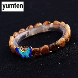 Picture Stone Heart Love 925 Silver Butterfly Ladies Jewelry Diy Crystal Bracelet Crossfit Couple Bracelets For Women