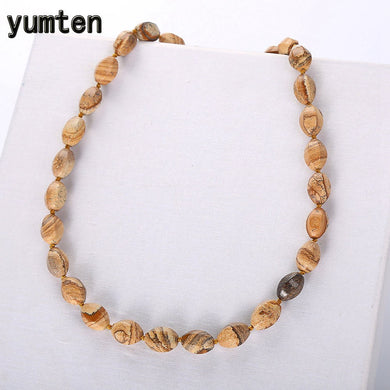 Punk Women Power Necklaces Picture Stone Bead Chains Accessories Anniversary Fine Jewelry Bijou Femme Sautoir Gem Reiki