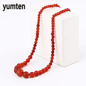 Red Agate Necklace Power Natural Stone Crystal Men For Women Jewelry Bead Chain Gift Gargantilha Dark Souls Colar Gatos