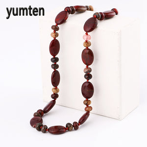 Red Jasper Necklace Power Natural Stone Crystal Women Jewelry Jade Statement Sereia Satan Ras De Cou Tesbih Vegan Vintage