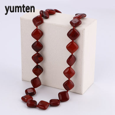 Collana Reiki Chakra di diaspro rosso Pietra naturale Gioielli di potere di cristallo quadrato Ciondolo Teen Wolf Ketting Boho Bijoux Femme 