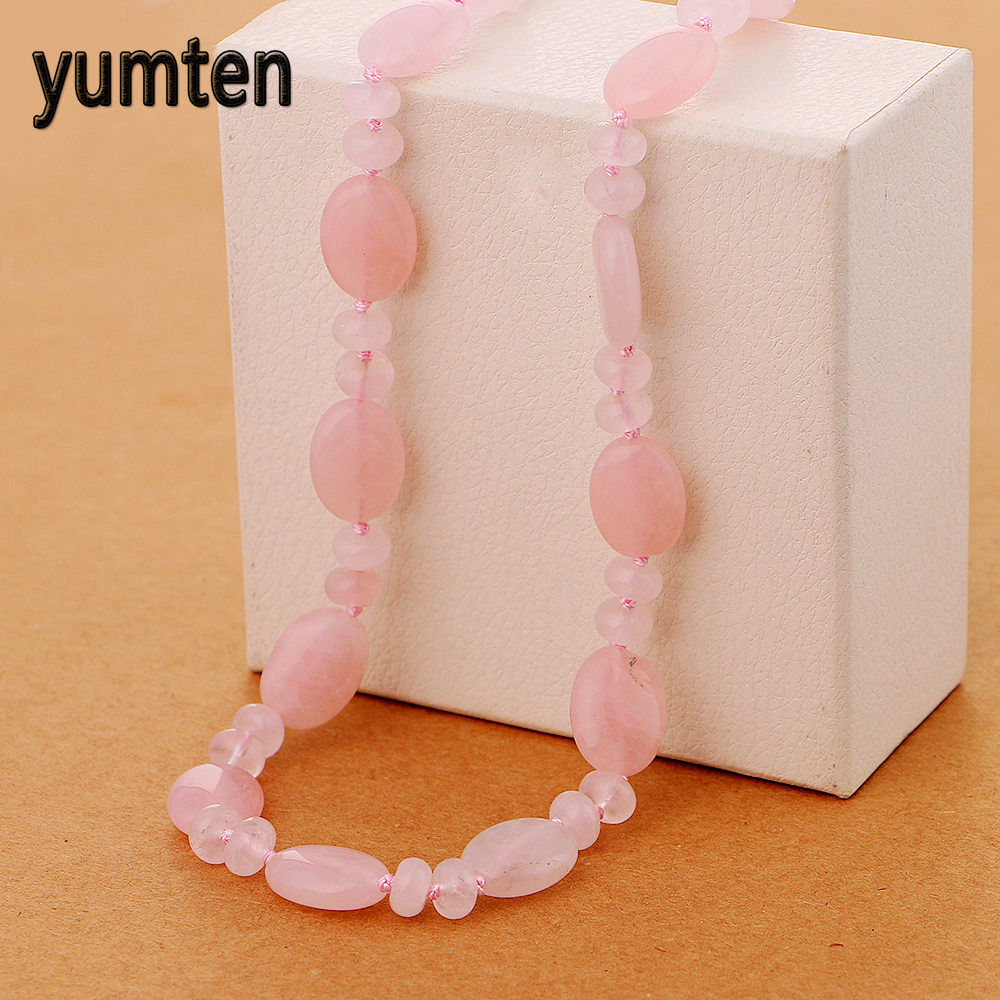 Rose Quartz Power Necklace Women Jewelry Natural Stone Gift Wonder Woman Unicorn Steampunk Skyrim Vintage Necklace Vegan