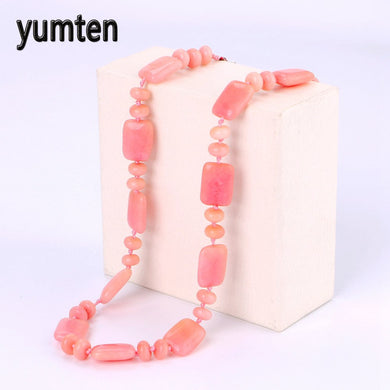 Quarzo rosa Power Collana da donna Perline quadrate Gioielli di moda Pietre di cristallo Sieraden Kettingen Bijuterias Para Casamento 