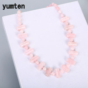Rose Quartz Women Kolye Wholesale Statement Necklace Men Reiki Power Gemstone Natural Crystal Jewelry Accessories Gift