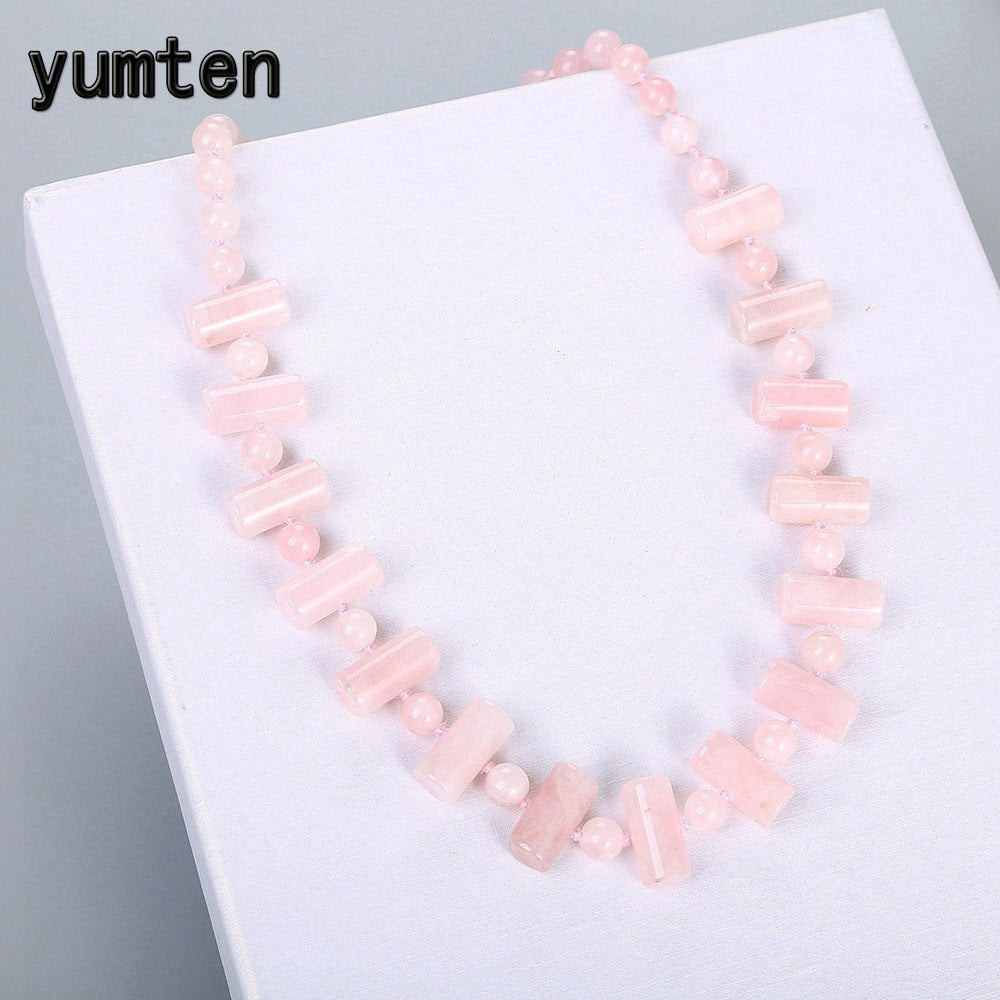 Rose Quartz Women Kolye Wholesale Statement Necklace Men Reiki Power Gemstone Natural Crystal Jewelry Accessories Gift