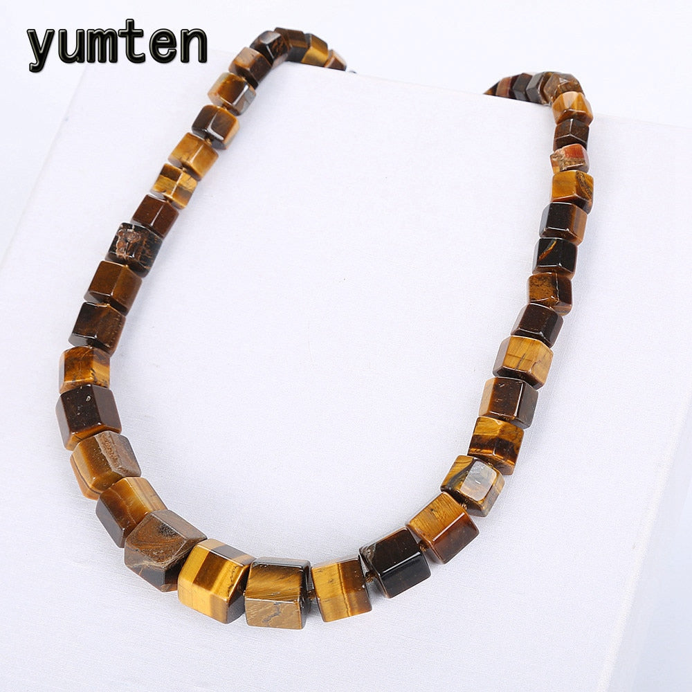Tiger Eye Necklace Pendant Men Male Natural Stone Power Gemstone Original Statement Personalized Crystal Fine Jewelry
