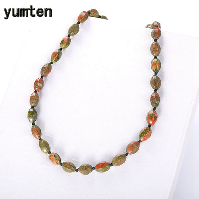 Unakite Collane Femme Short Sautoir Gioielli in pietra di cristallo Donne alla moda Catene di perline Anniversario Juwelen Corda geometrica 