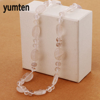 White Crystal Power Necklace Women Jewelry Natural Stone Gift Accessories Rhinestone Choker Pearl Necklace One Direction