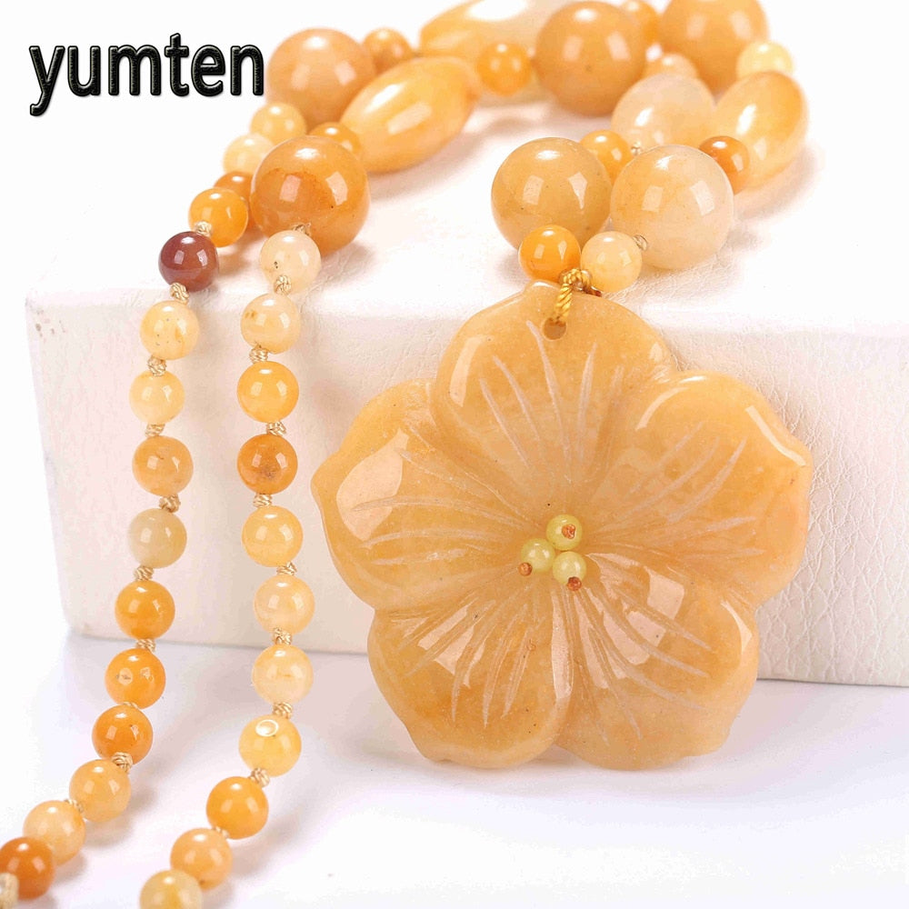 popular Necklace Flowers Pendant Elegant Women Jewelry men Topaz High end Popular Style Gift Collier Colar Chain Bijoux