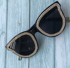 ZAOLIHU Black Oversized Women Sunglasses Eyeglass UV400 3 Circle Diamond Designer Large Sun Glasses Eyewear