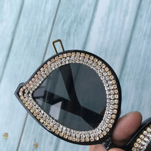 Carica l&#39;immagine nel visualizzatore di Gallery, ZAOLIHU Black Oversized Women Sunglasses Eyeglass UV400 3 Circle Diamond Designer Large Sun Glasses Eyewear