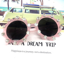 Load image into Gallery viewer, ZAOLIHU Gorgeous Crystal Kids Sunglasses Bling Sun Flower Baby Eyewear Colorful Round Summer Shades  Children Eyeglasses