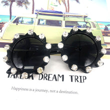 Load image into Gallery viewer, ZAOLIHU Gorgeous Crystal Kids Sunglasses Bling Sun Flower Baby Eyewear Colorful Round Summer Shades  Children Eyeglasses