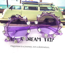 Load image into Gallery viewer, ZAOLIHU Gorgeous Crystal Kids Sunglasses Bling Sun Flower Baby Eyewear Colorful Round Summer Shades  Children Eyeglasses