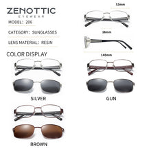 Load image into Gallery viewer, ZENOTTIC 2 In 1 Magnet Clip On Polarized Sunglasses Men Metal Small Square Shades Sun Glasses Optical Myopia Eyeglasses Frame