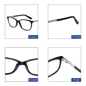 ZENOTTIC Acetate Cat Eye Glasses Frames For Women  Optical Myopia Spectacle Eyewear Clear Lenses Prescription Eyeglasses