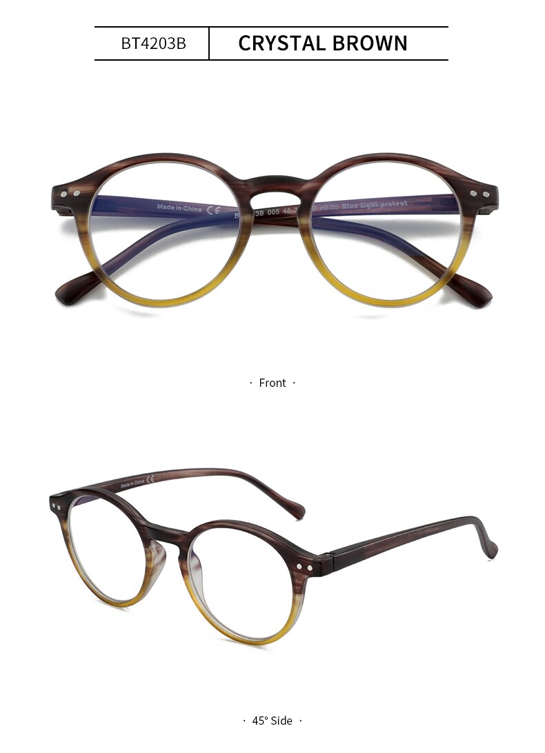 ZENOTTIC Anti Blue Light Computer Glasses Women Men Retro Round Antiblue Rays Goggles Eyewear Myopia Optical Spectacle Frames