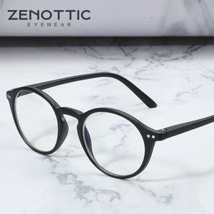 ZENOTTIC Anti Blue Light Computer Glasses Women Men Retro Round Antiblue Rays Goggles Eyewear Myopia Optical Spectacle Frames