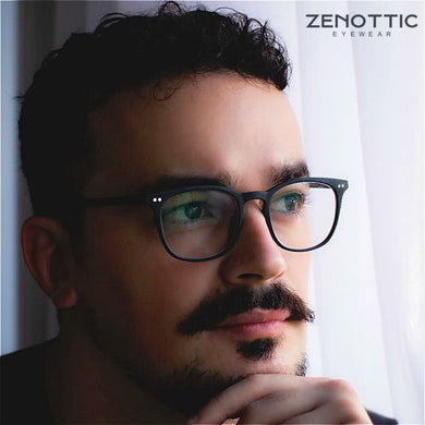 ZENOTTIC Anti Blue Light Reading Glasses Frames Men Business Square Optical Gaming Computer Eyeglasses Goggles Hyperopia Eyewear