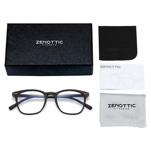 ZENOTTIC Anti Blue Light Reading Glasses Frames Men Business Square Optical Gaming Computer Eyeglasses Goggles Hyperopia Eyewear