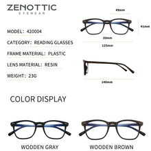 Load image into Gallery viewer, ZENOTTIC Anti Blue Light Reading Glasses Frames Men Business Square Optical Gaming Computer Eyeglasses Goggles Hyperopia Eyewear