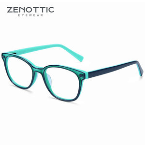 ZENOTTIC Children Acetate Glasses Frames Kids Myopia Anti Blue Ray Lens Girls Boys Square Myopia Prescription Eyeglasses
