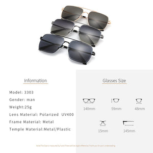 ZENOTTIC Classic Square Polarized Sunglasses Men  Brand Designer Double Bridge UV400 Driving Shade Goggle Sun Glasses