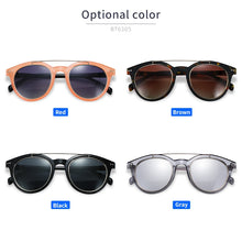 Carica l&#39;immagine nel visualizzatore di Gallery, ZENOTTIC Double Bridge Round Polarized Sunglasses Men Mirror Coating Sun Glasses Outdoor UV400 Driving Goggles Shades Eyewear