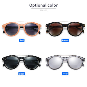 ZENOTTIC Double Bridge Round Polarized Sunglasses Men Mirror Coating Sun Glasses Outdoor UV400 Driving Goggles Shades Eyewear