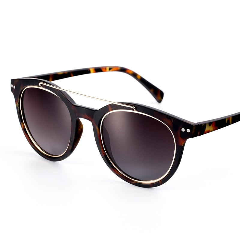 ZENOTTIC Double Bridge Round Polarized Sunglasses Men Mirror Coating Sun Glasses Outdoor UV400 Driving Goggles Shades Eyewear