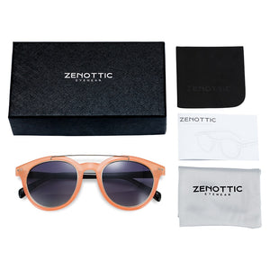 ZENOTTIC Double Bridge Round Polarized Sunglasses Men Mirror Coating Sun Glasses Outdoor UV400 Driving Goggles Shades Eyewear