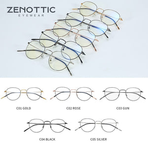 ZENOTTIC Metal  Anti Blue Light Blocking Glasses for Women Retro Round Eyeglasses Vintage Optical Prescription Eyeglasses Frames