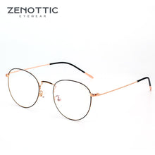 Load image into Gallery viewer, ZENOTTIC Metal  Anti Blue Light Blocking Glasses for Women Retro Round Eyeglasses Vintage Optical Prescription Eyeglasses Frames