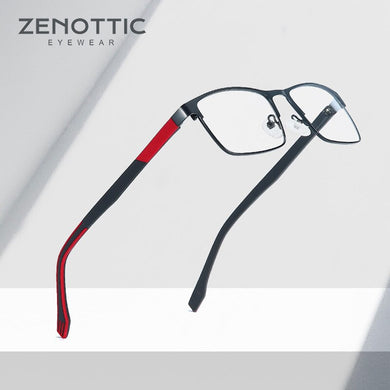 ZENOTTIC Metal Glasses Frame Men Square Prescription Eyeglasses Anti Blue Ray Metal Optical Glasses Women Frames Eyewear BT2102