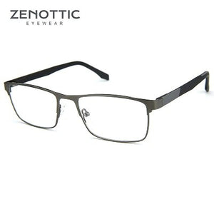 ZENOTTIC Metal Glasses Frame Men Square Prescription Eyeglasses Anti Blue Ray Metal Optical Glasses Women Frames Eyewear BT2102