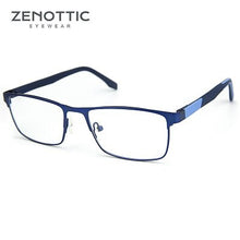 Carica l&#39;immagine nel visualizzatore di Gallery, ZENOTTIC Metal Glasses Frame Men Square Prescription Eyeglasses Anti Blue Ray Metal Optical Glasses Women Frames Eyewear BT2102