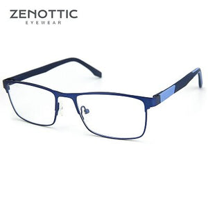 ZENOTTIC Metal Glasses Frame Men Square Prescription Eyeglasses Anti Blue Ray Metal Optical Glasses Women Frames Eyewear BT2102