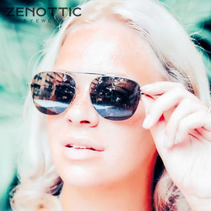 ZENOTTIC Metal Pilot Sunglasses Women Brand Designer Oversized Mirror Sun Glasses Vintage Outdoor Sports UV400 Driver Shades