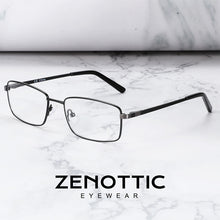 Load image into Gallery viewer, ZENOTTIC Metal Square Glasses Frame Men Business Style Male Square Ultralight Eye Optical Myopia Eyewear Prescription Eyeglasses