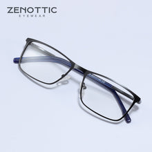 Carica l&#39;immagine nel visualizzatore di Gallery, ZENOTTIC Metal Square Glasses Frame Men Women  Brand Optical Spectacles Business Style Myopia Prescription Eyeglasses