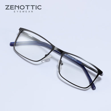 ZENOTTIC Metal Square Glasses Frame Men Women  Brand Optical Spectacles Business Style Myopia Prescription Eyeglasses