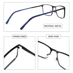 ZENOTTIC Metal Square Glasses Frame Men Women  Brand Optical Spectacles Business Style Myopia Prescription Eyeglasses