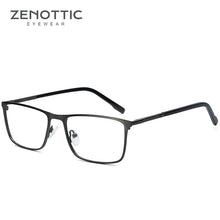 Carica l&#39;immagine nel visualizzatore di Gallery, ZENOTTIC Metal Square Glasses Frame Men Women  Brand Optical Spectacles Business Style Myopia Prescription Eyeglasses