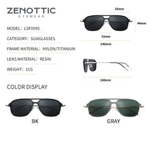 Load image into Gallery viewer, ZENOTTIC Nylon Titanium Sunglasses Women Men Double Bridge Sun Glasses Coating Mirrored Polarized Sunglass