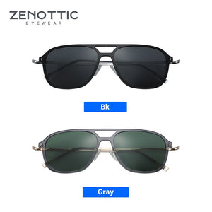 ZENOTTIC Nylon Titanium Sunglasses Women Men Double Bridge Sun Glasses Coating Mirrored Polarized Sunglass