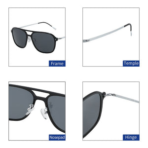 ZENOTTIC Nylon Titanium Sunglasses Women Men Double Bridge Sun Glasses Coating Mirrored Polarized Sunglass